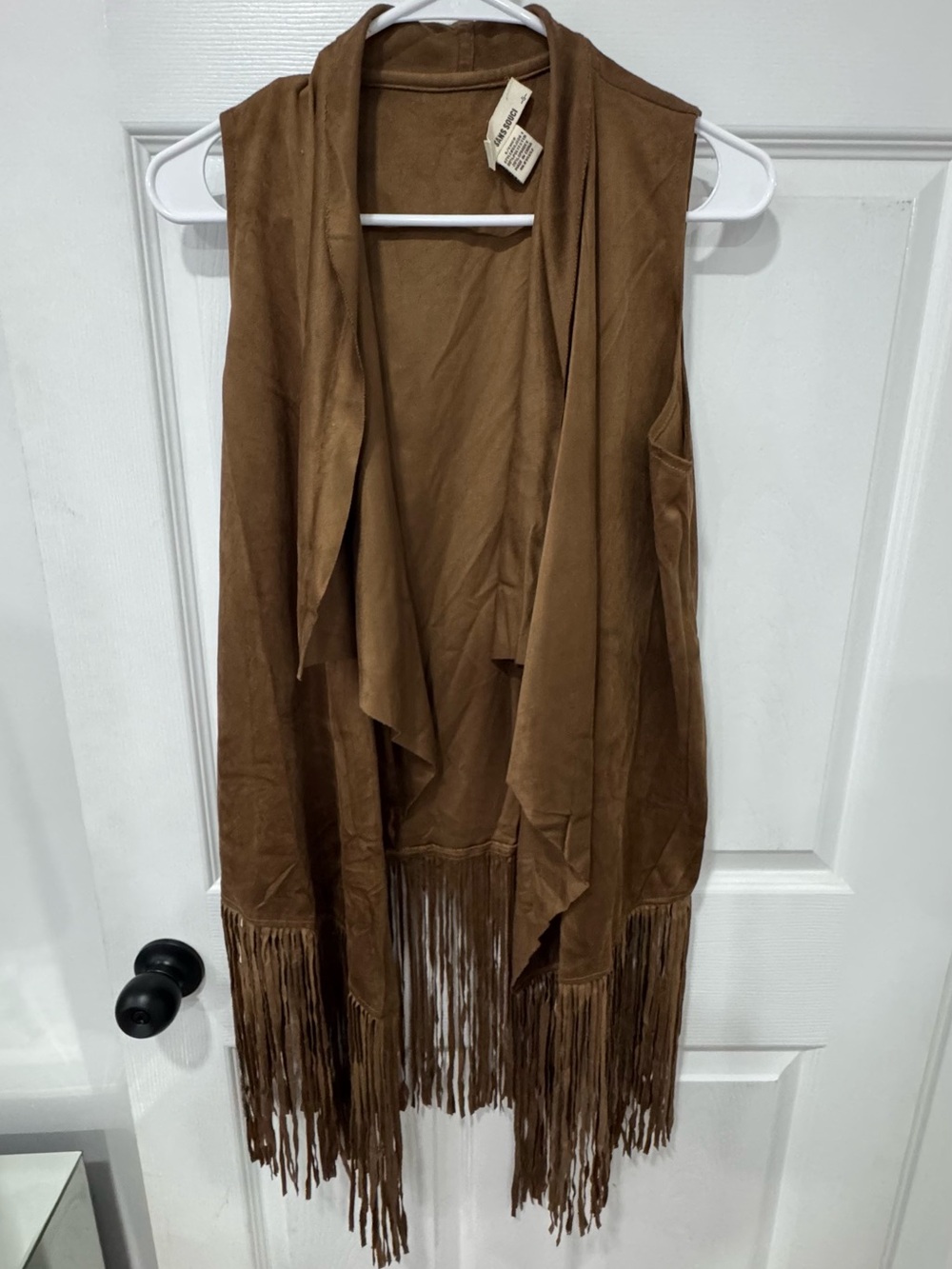 Sans Souci Brown Faux Suede Fringe Vest